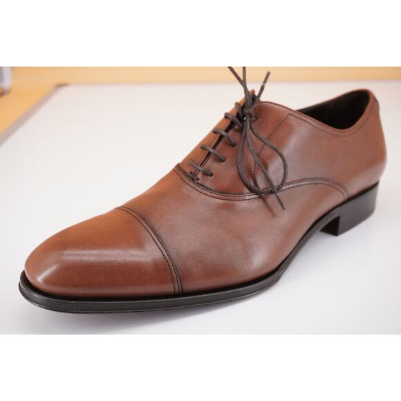 To Boot New York Men's Brown Leather Aidan Cap Toe Oxfords Size 10 D Shoe $395